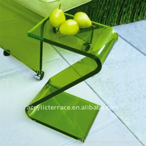 acrylic green Frosted zigzag table